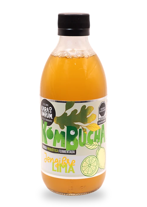 Karakorum Kombucha | La kombucha de La Laguna 14 Botella de Karakorum Kombucha sabor Jengibre Lima, 355 ml