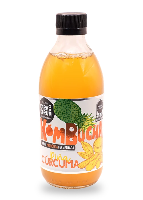 Karakorum Kombucha | La kombucha de La Laguna 11 Botella de Karakorum Kombucha sabor Piña Cúrcuma, 355 ml